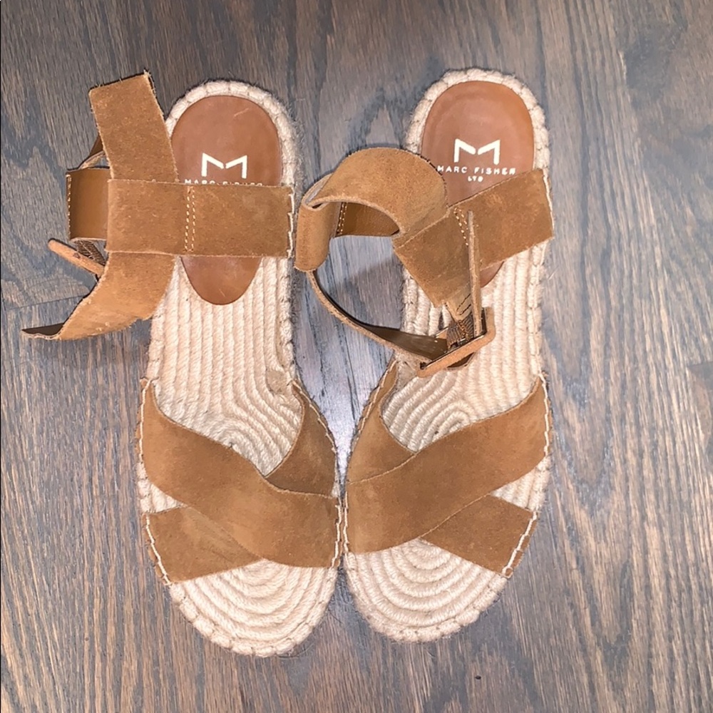Marc Fisher LTD 7.5 Brown Suede Wedges